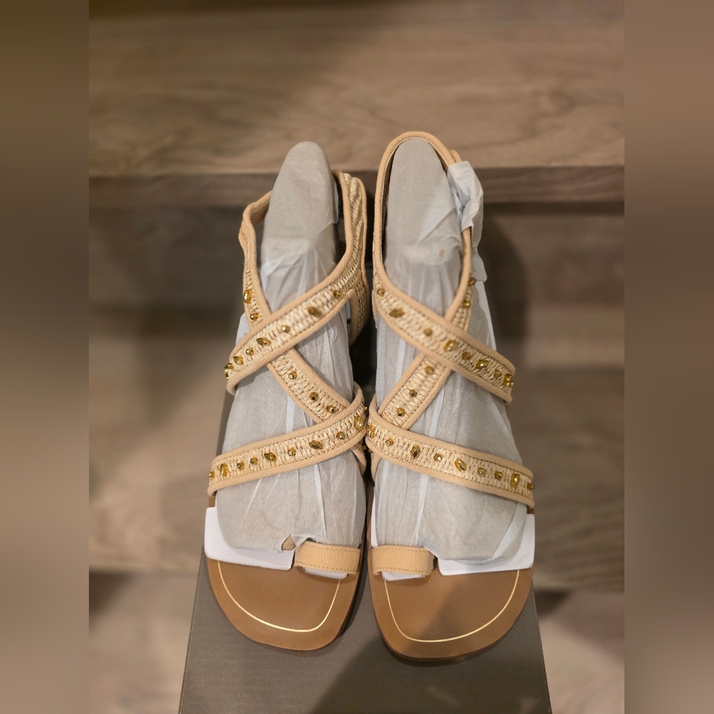 Franco Sarto Ina 2 Sandals in Natural Raffia - Picture 7 of 10